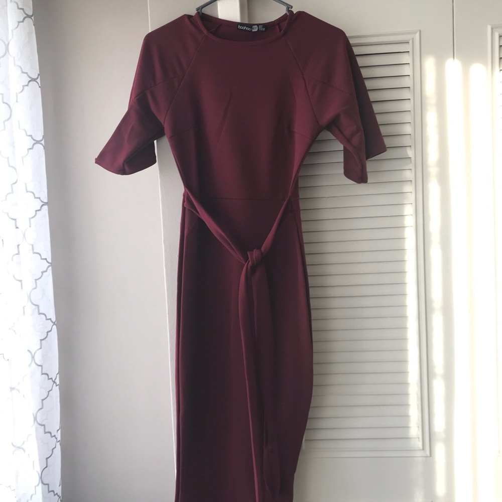 Maroon bodycon dress